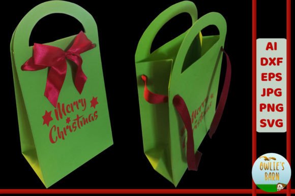 A Festive Packaging Design: The Lunchbag-Style Box with Handle - Xmas
