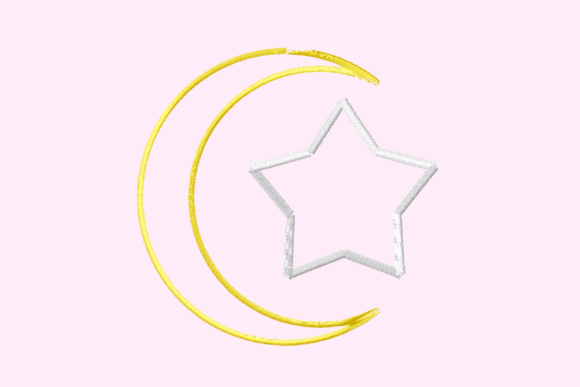 Applique Crescent Moon and Star: A Celestial Design Essential