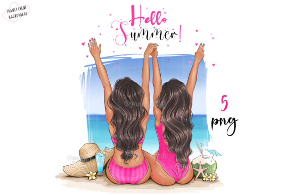 Best Friend Clipart: Summer Girls Png for Your Projects