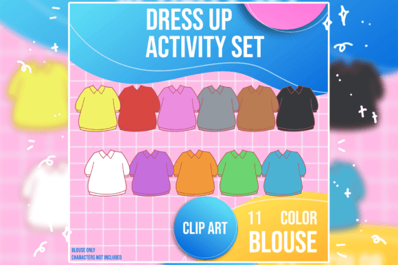 Blouse Clip Art Set: Versatile Dress-Up Design Assets