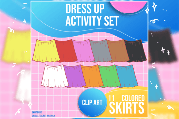 Skirt Clip Art Set: Designing Dynamic Dress-Up Activities